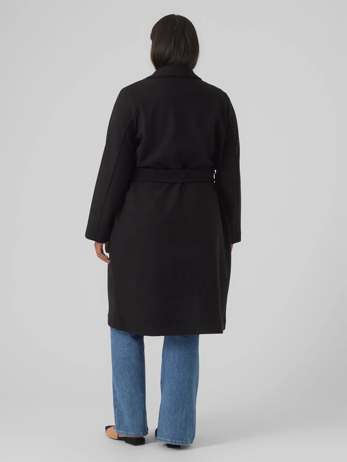 Vero Moda Curve Fortuneaya Long Coat Black