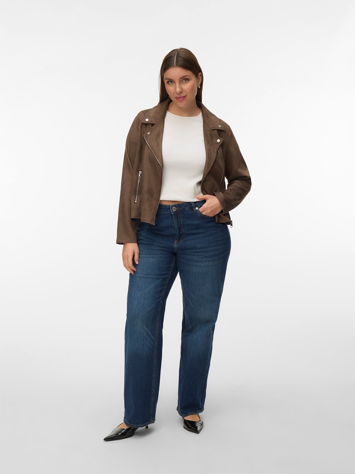Vero Moda Curve Jose Short Jacket Brun / Chocolate Chip