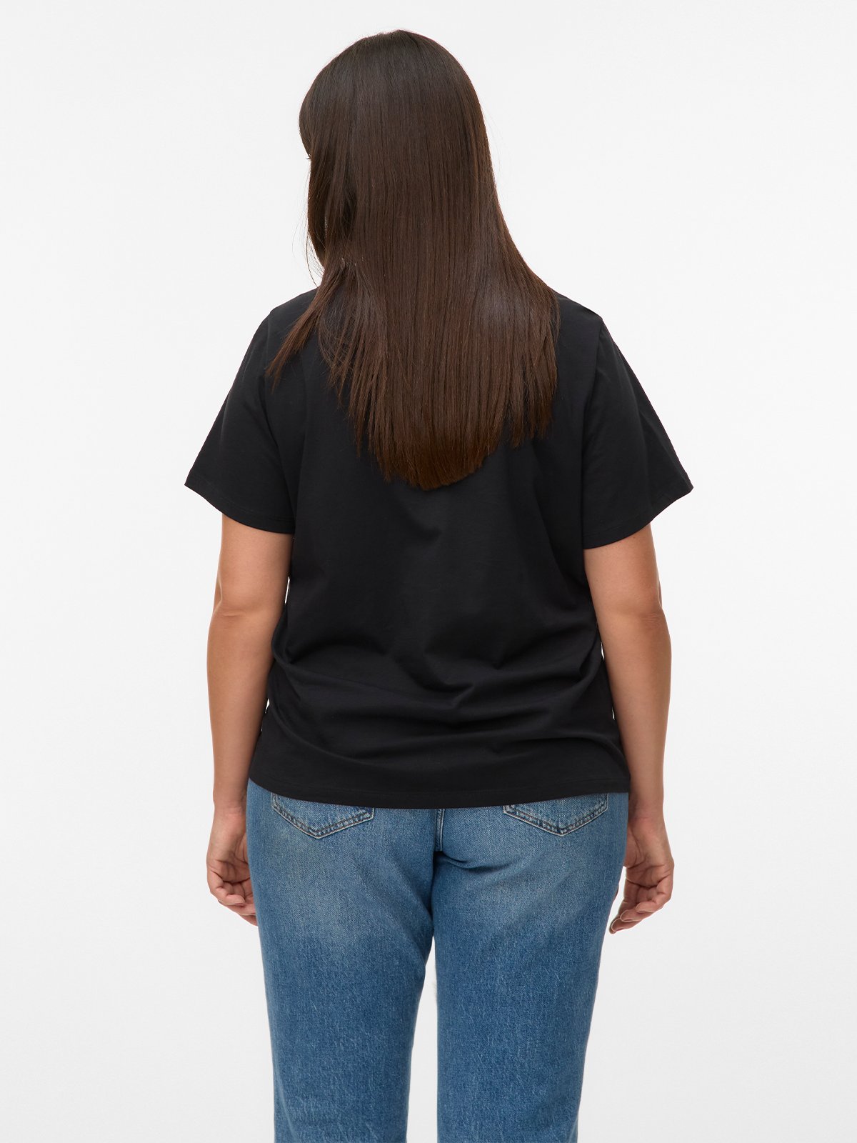 Vero Moda Curve Paulina Short Sleeve T-Shirt Black