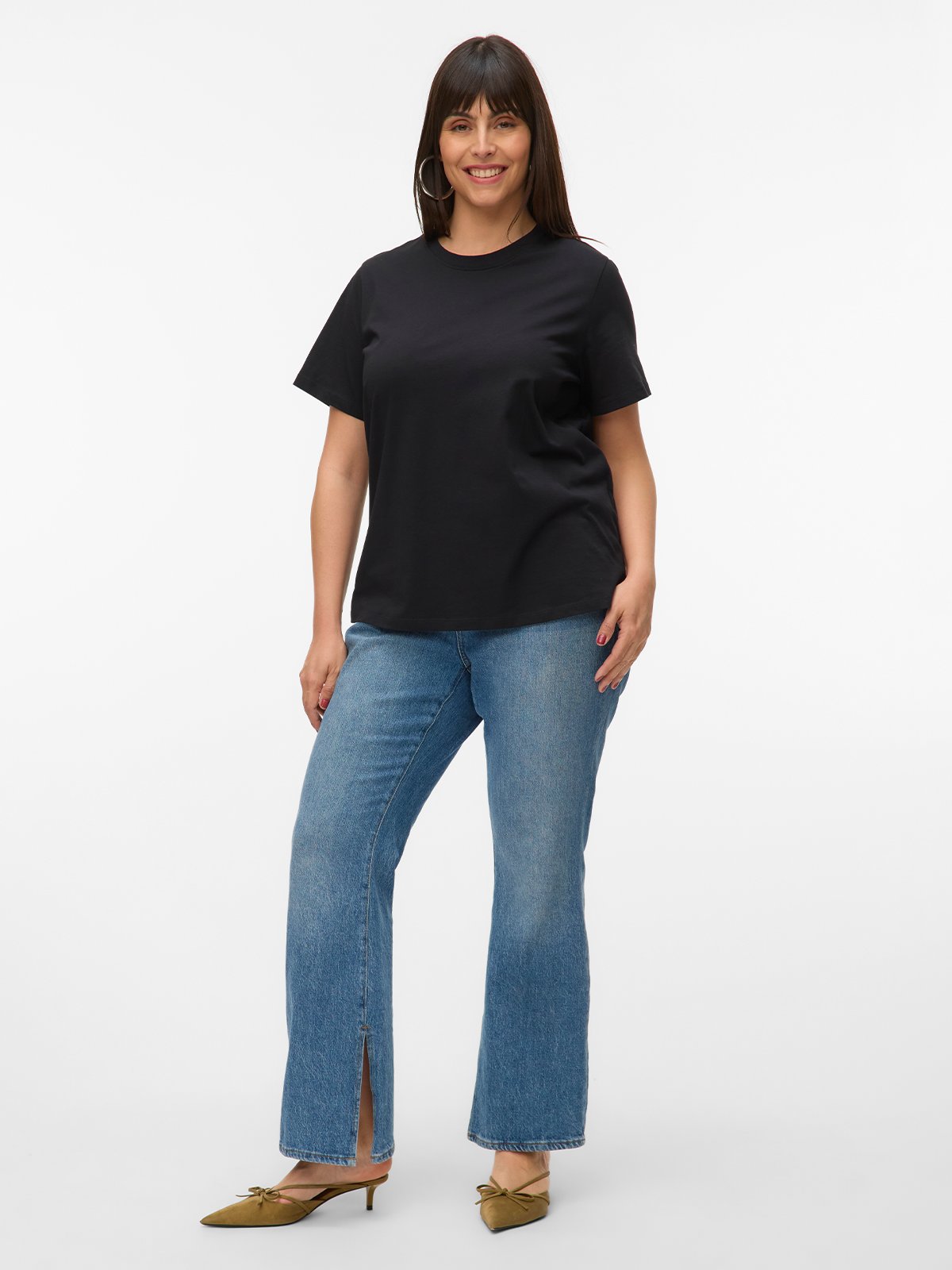 Vero Moda Curve Paulina Short Sleeve T-Shirt Black