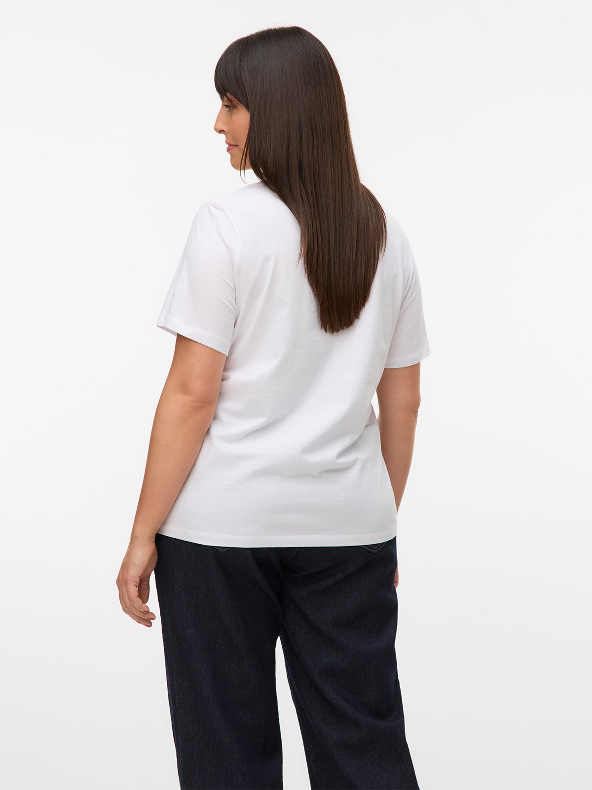 Vero Moda Curve Paulina Short Sleeve T-Shirt Bright White