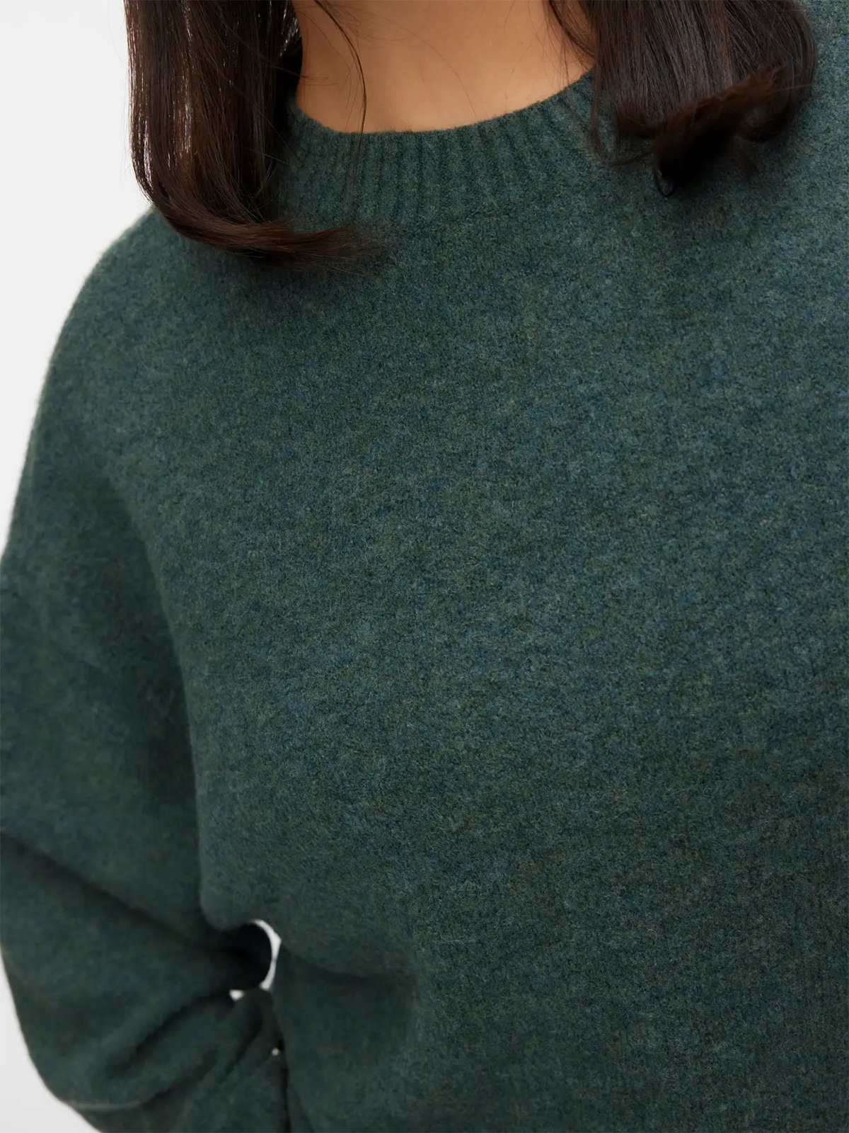 Vero Moda Curve Boom Long Sleeve O-Neck Pullover Balsam Green MELANGE