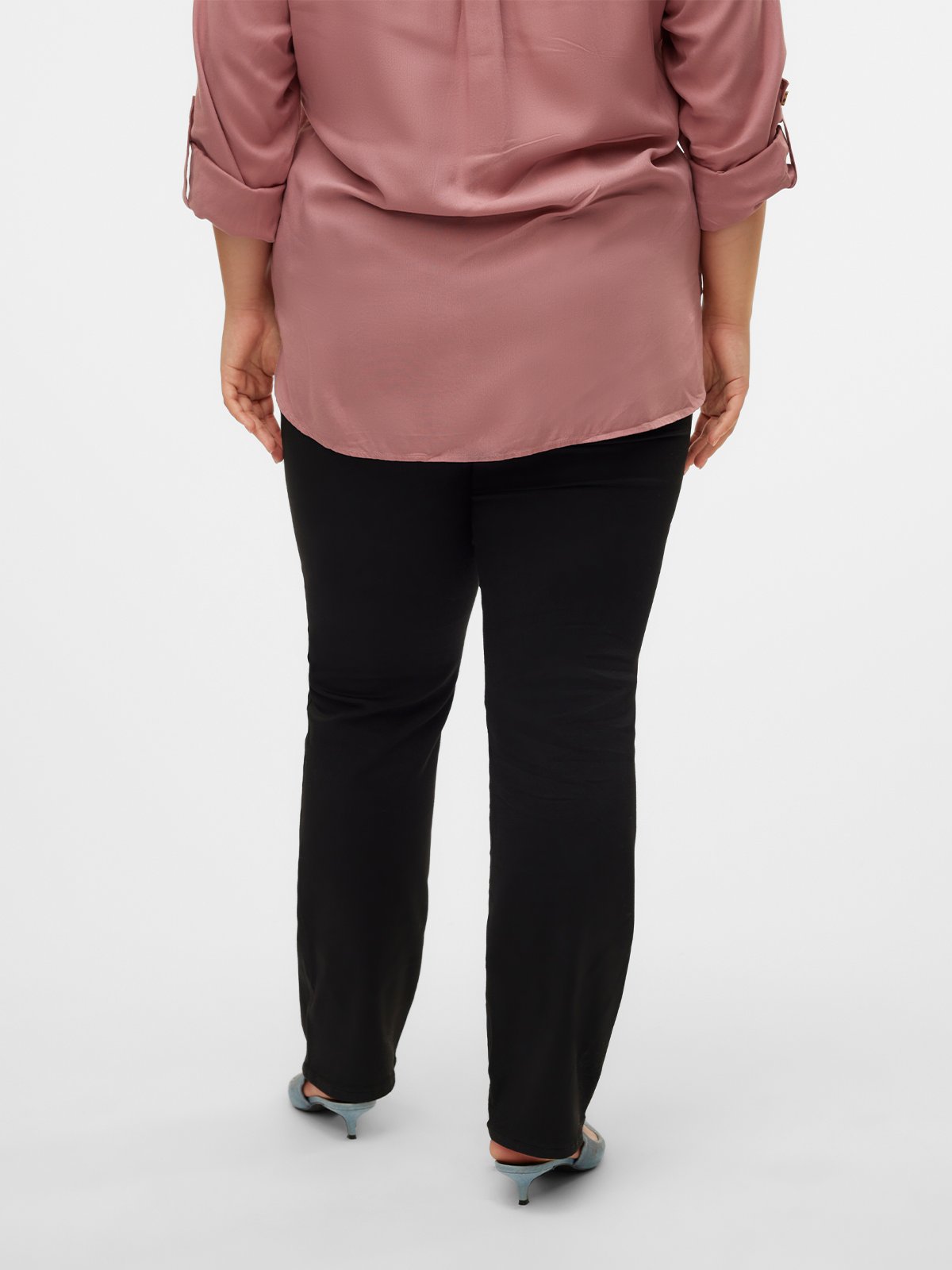 Vero Moda Curve Flash Mid Rise Straight Jeans Black