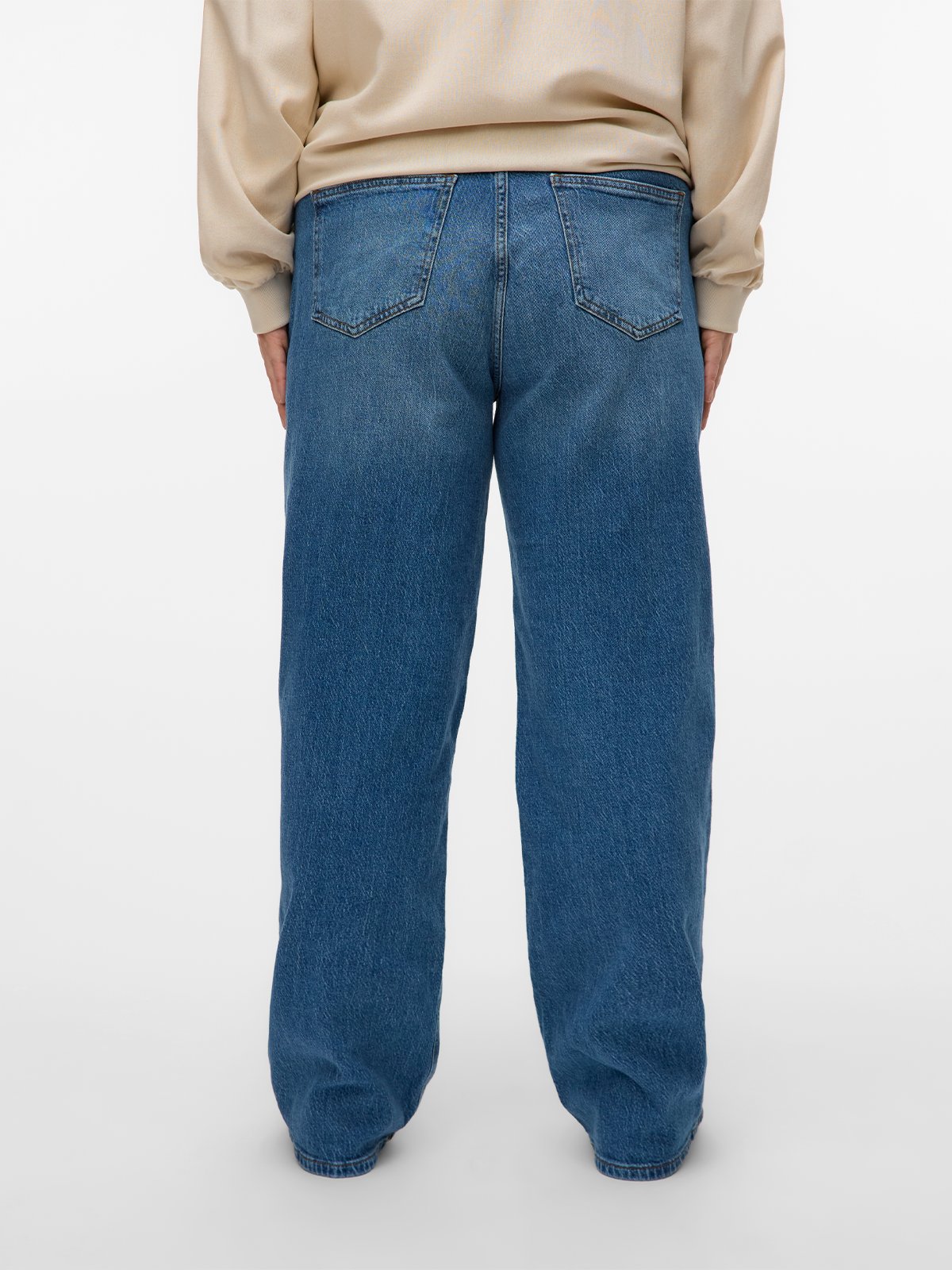 Vero Moda Curve Tessa High Rise Wide Jeans Medium Blue Denim