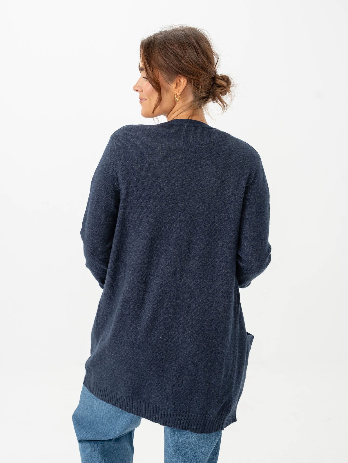 Vila Viril Open Long Sleeve Knit Cardigan Total Eclipse