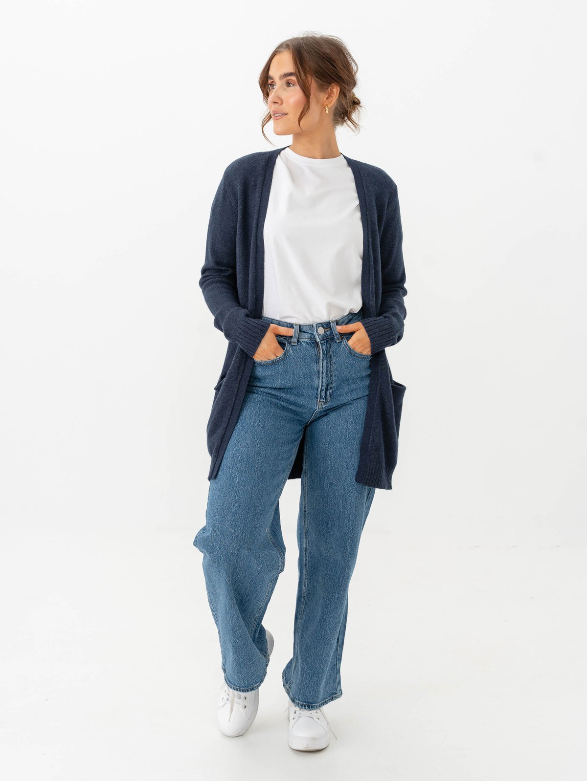 Vila Viril Open Long Sleeve Knit Cardigan Total Eclipse