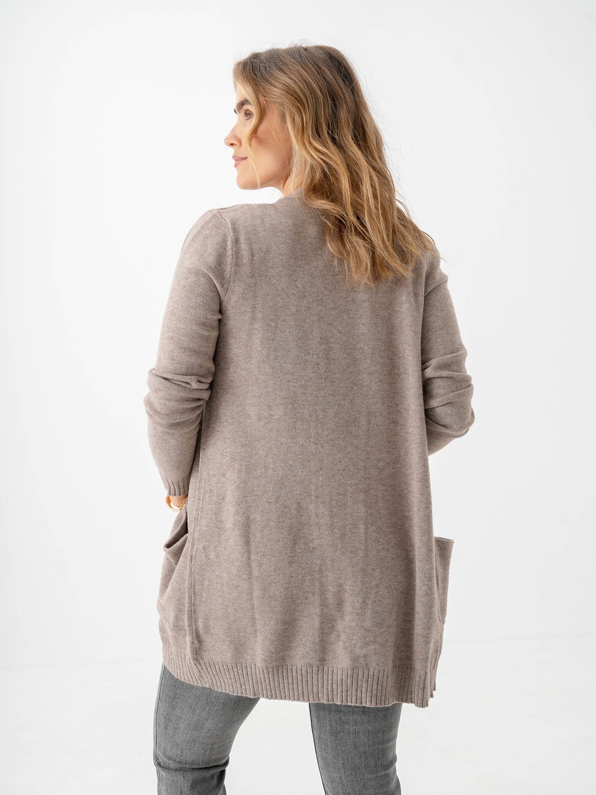 Vila Viril Open Long Sleeve Knit Cardigan Falcon Melange