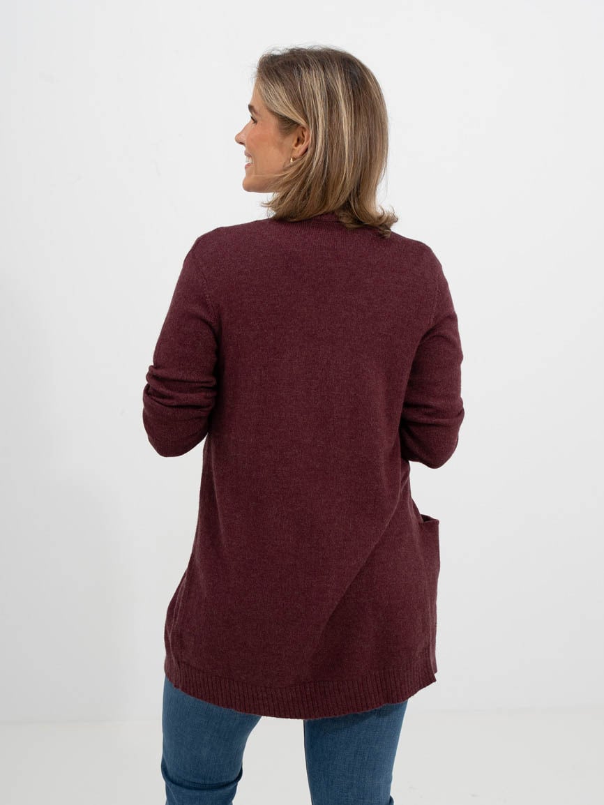 Vila Viril Open Long Sleeve Knit Cardigan Port Royale