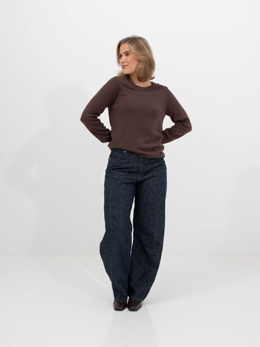 Vila Ril O-Neck Long Sleeve Knit Top Coffee Bean