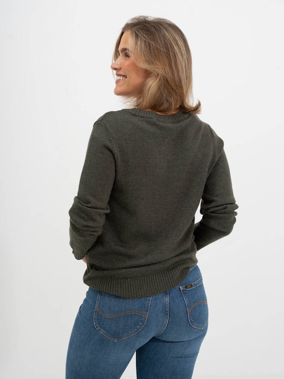 Vila Ril O-Neck Long Sleeve Knit Top Forest Night