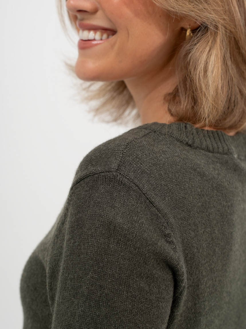 Vila Ril O-Neck Long Sleeve Knit Top Forest Night