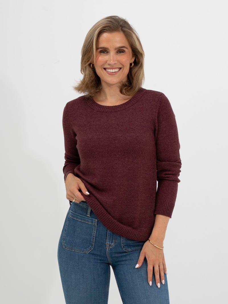 Vila Ril O-Neck Long Sleeve Knit Top Port Royale