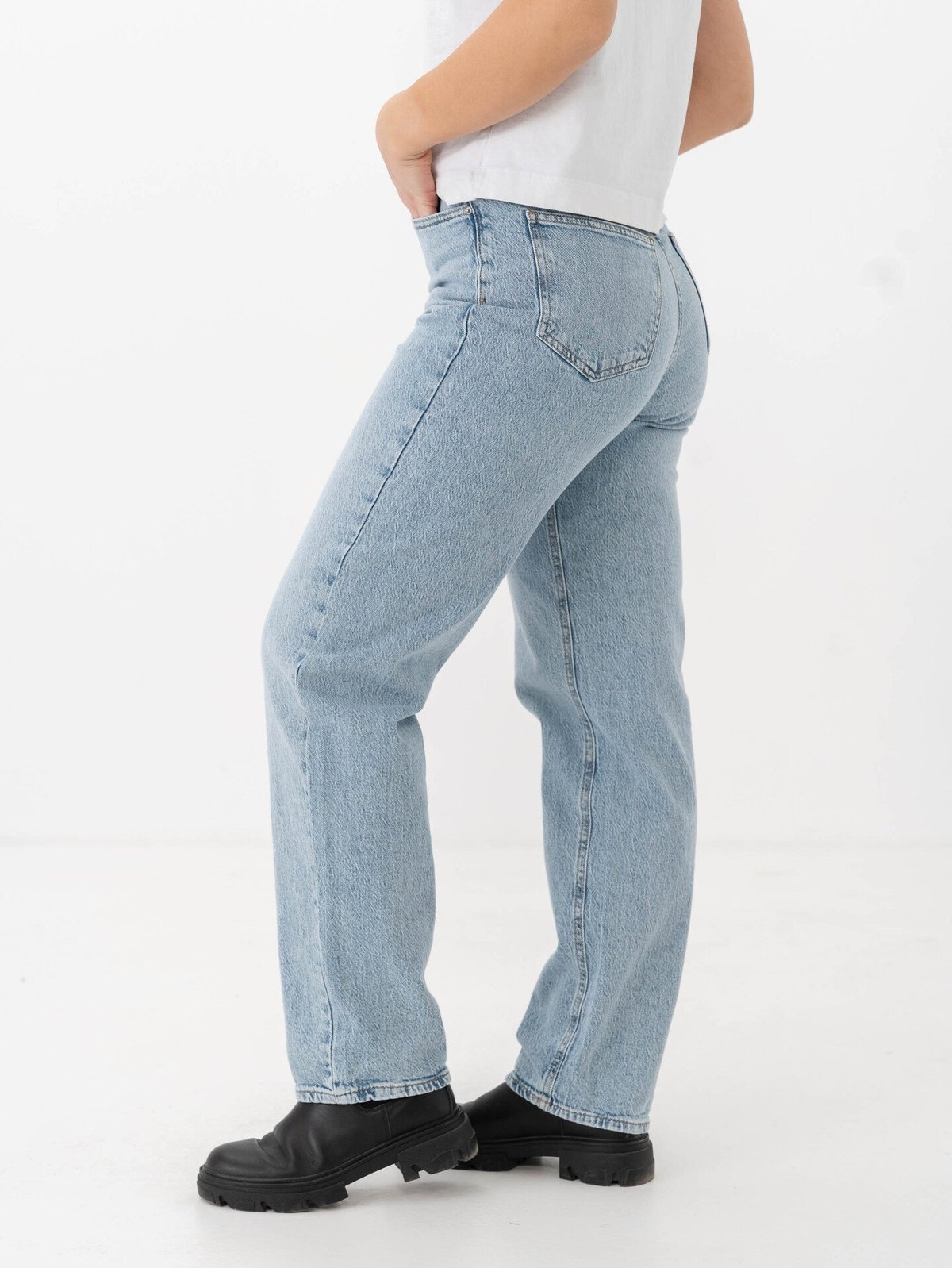Vila Kelly Jaf High Waisted Straight Jeans Light Blue Denim