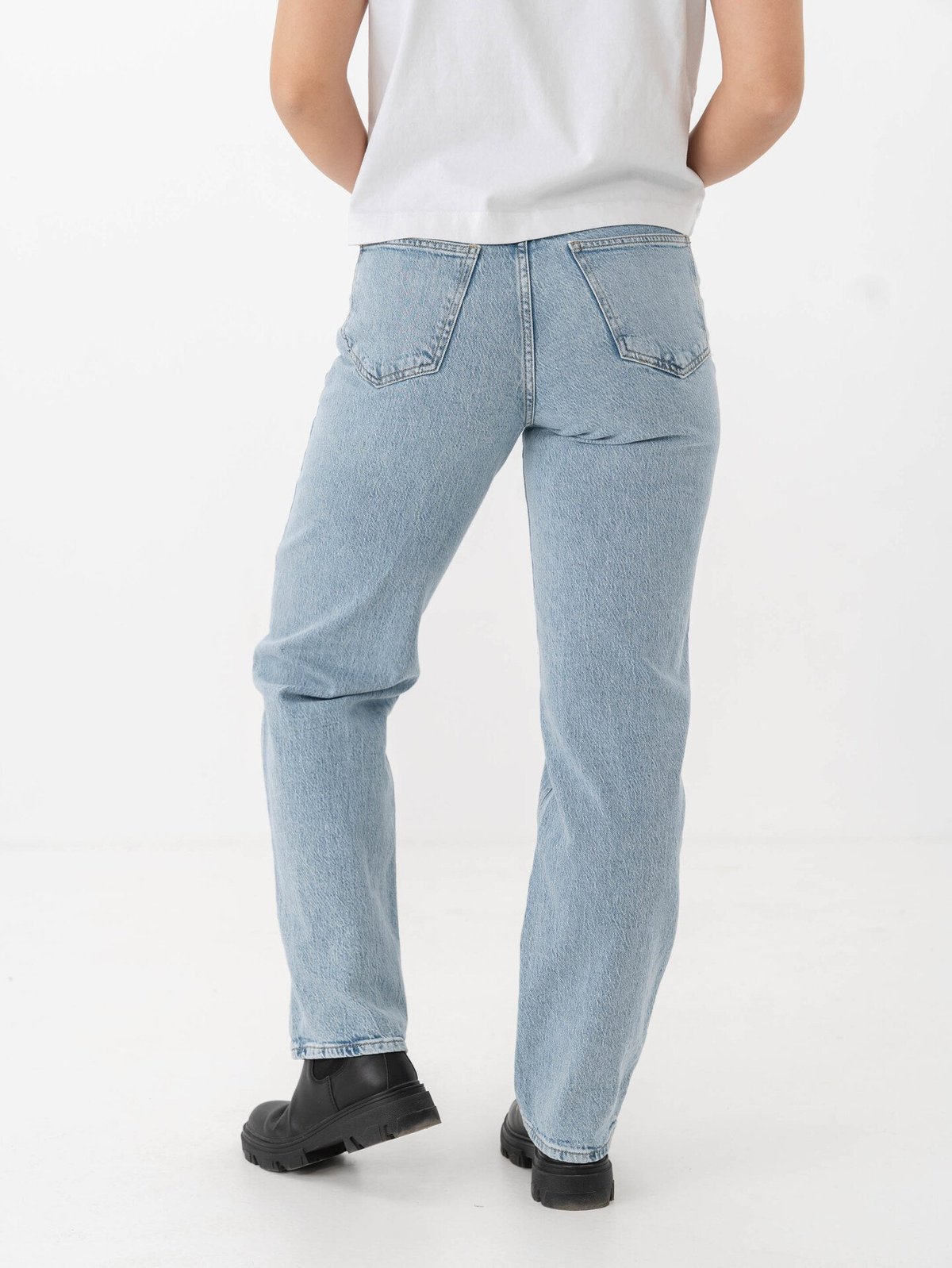Vila Kelly Jaf High Waisted Straight Jeans Light Blue Denim