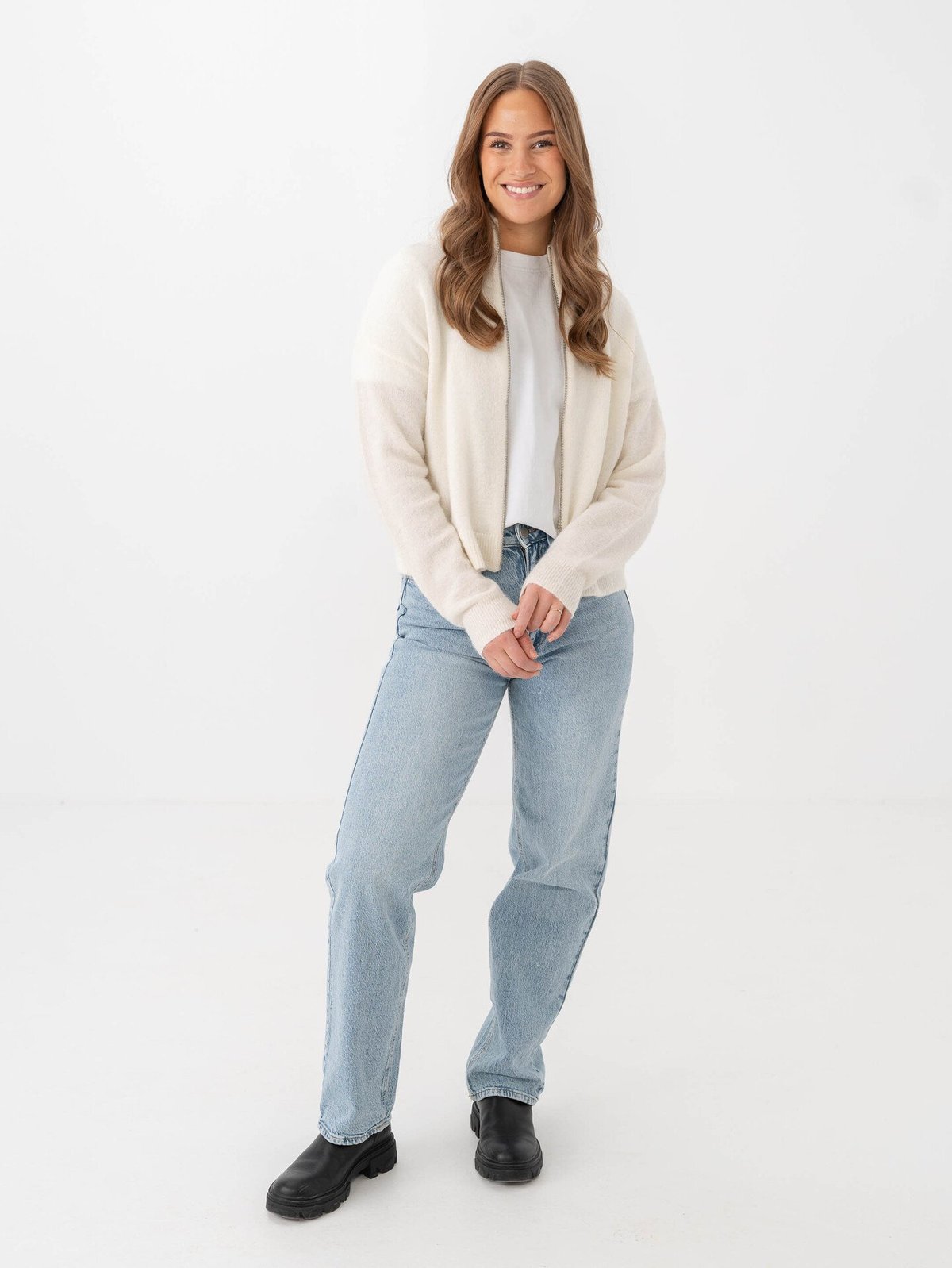 Vila Kelly Jaf High Waisted Straight Jeans Light Blue Denim