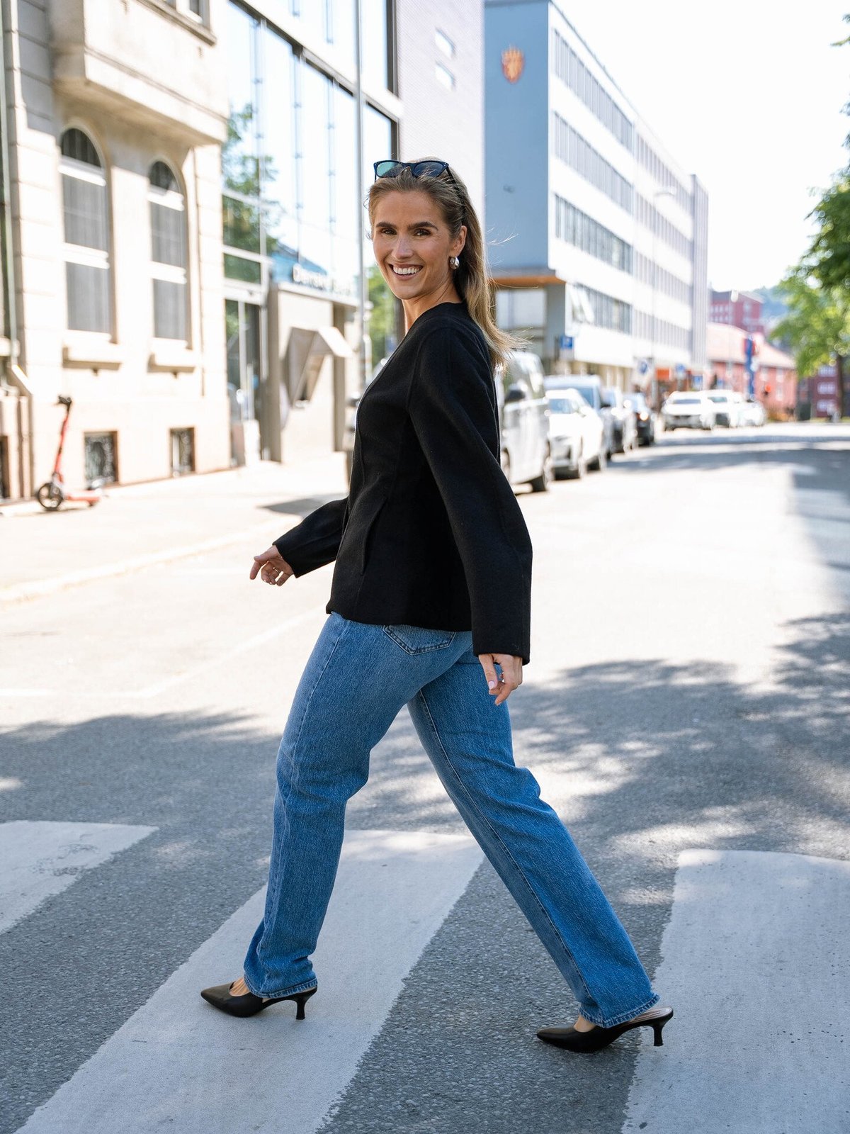 Vila Kelly Jaf High Waisted Straight Jeans Medium Blue Denim