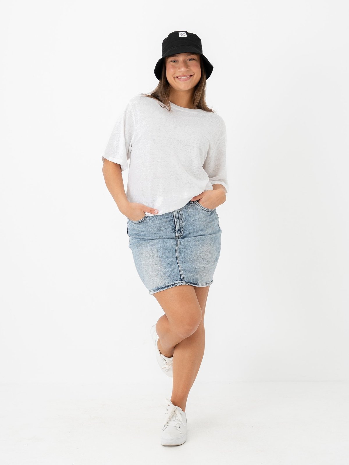 Vila Kaja Jaf Denim Skirt Light Blue Denim