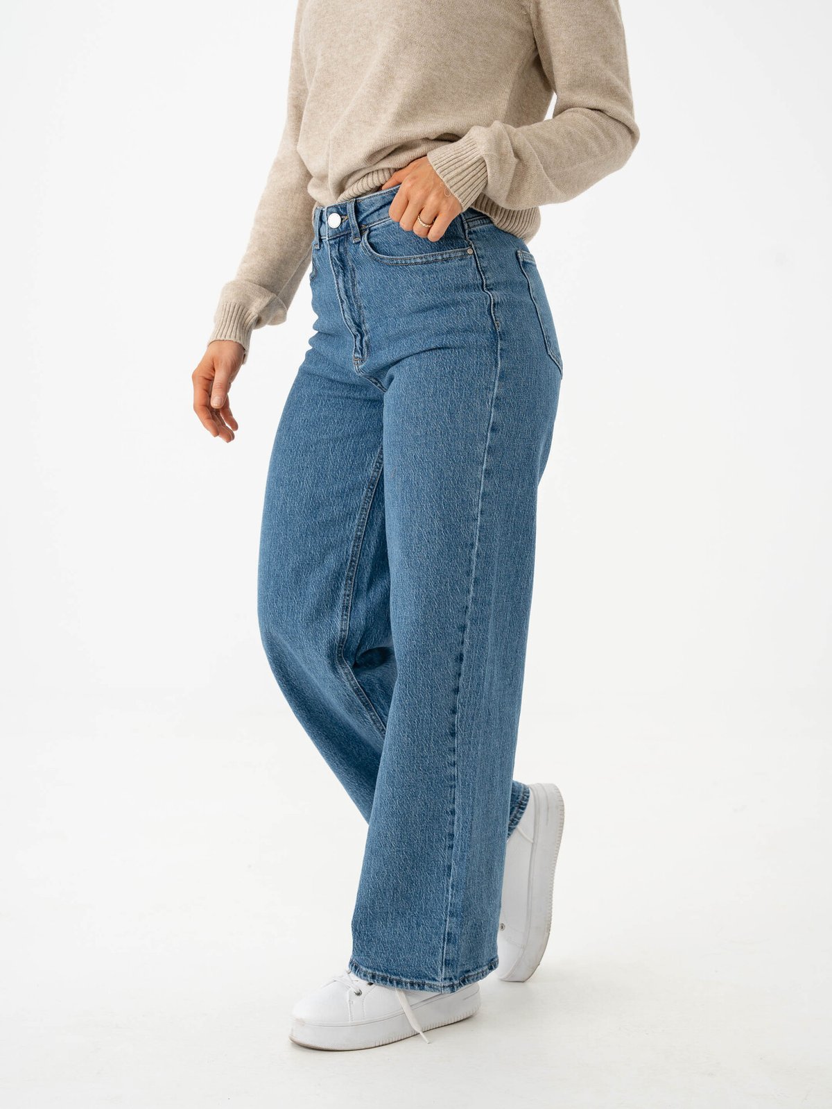 Vila Freya Jaf High Waist Jeans Medium Blue Denim