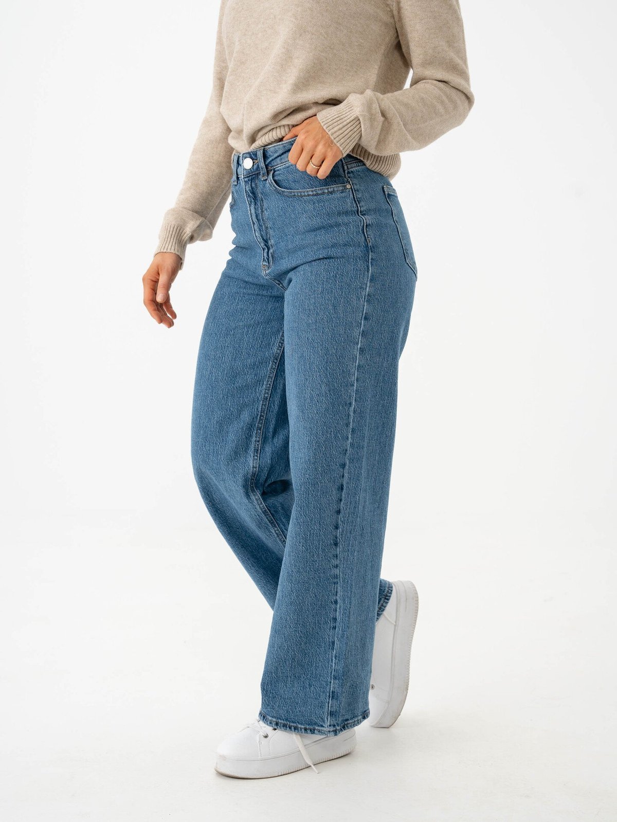 Vila Freya Jaf High Waist Jeans Medium Blue Denim