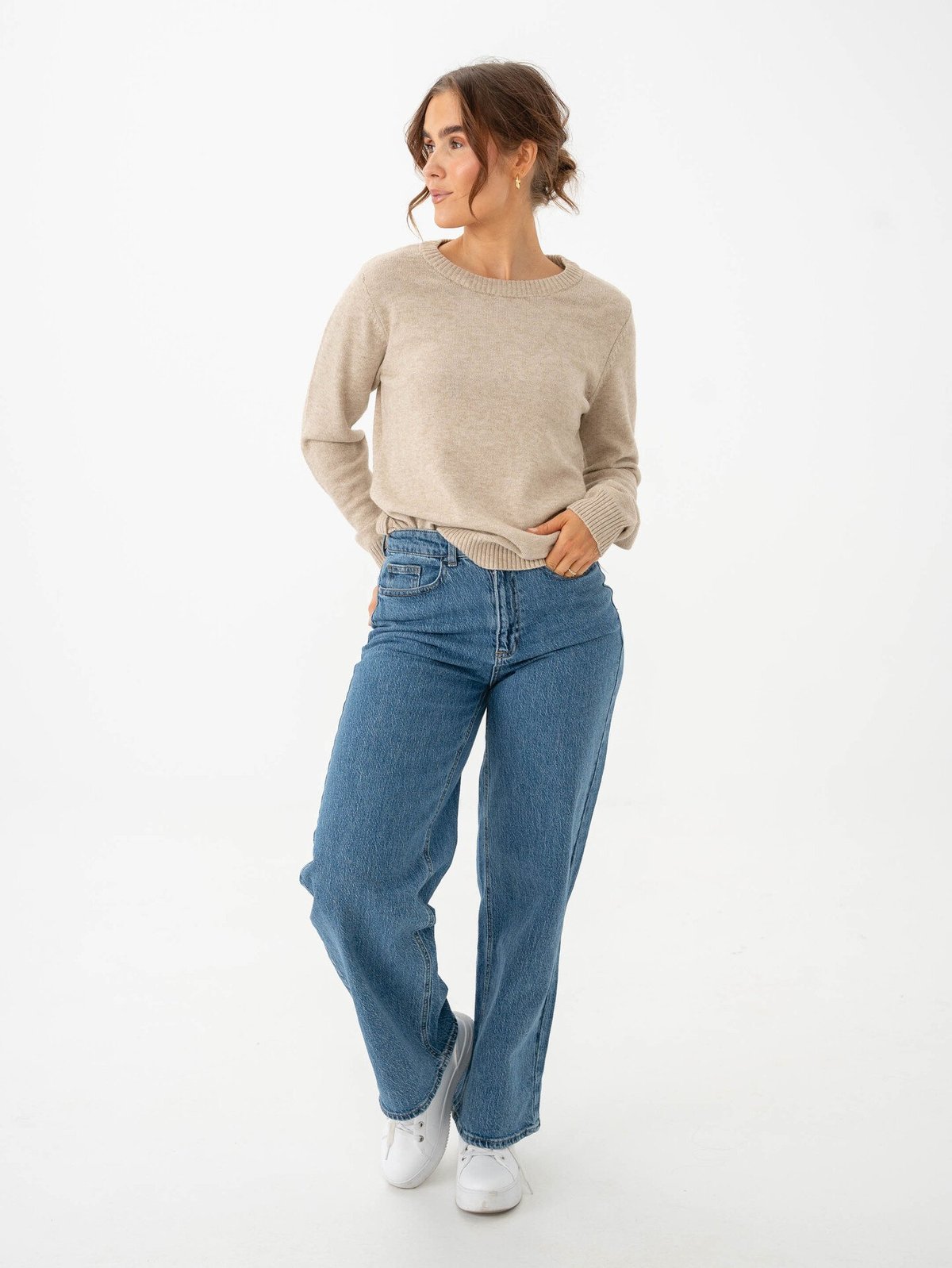 Vila Freya Jaf High Waist Jeans Medium Blue Denim