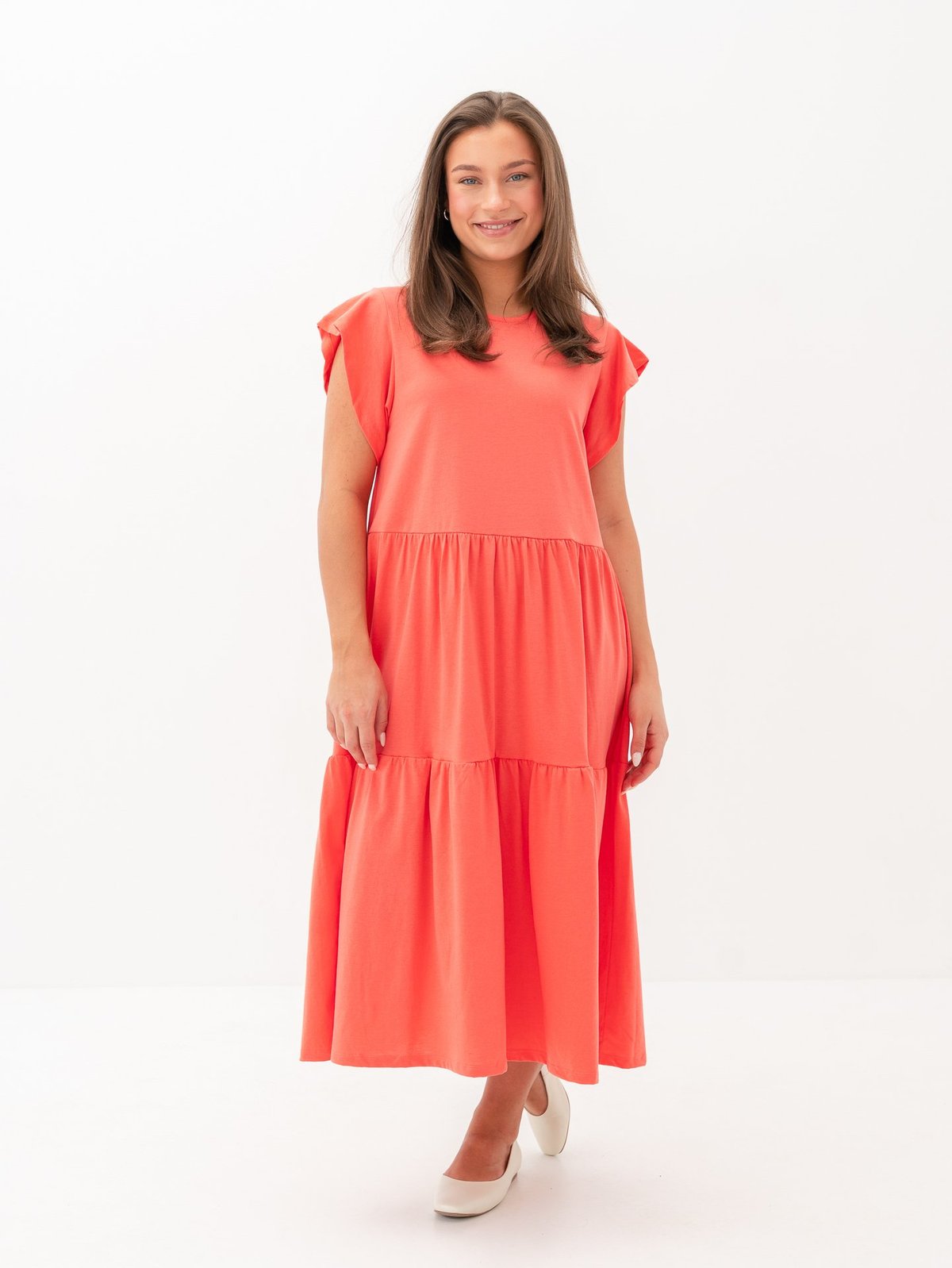 Vila Summer Short Sleeve Midi Dress Dubarry