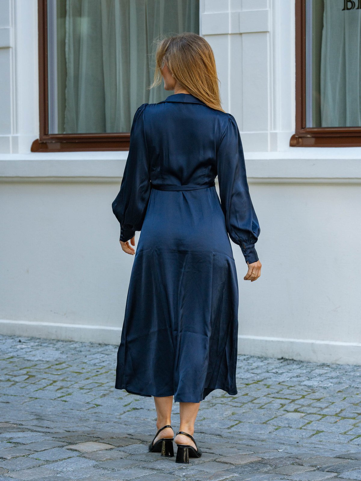 Vila Enna Ravenna Ankle Wrap Dress Navy Blazer