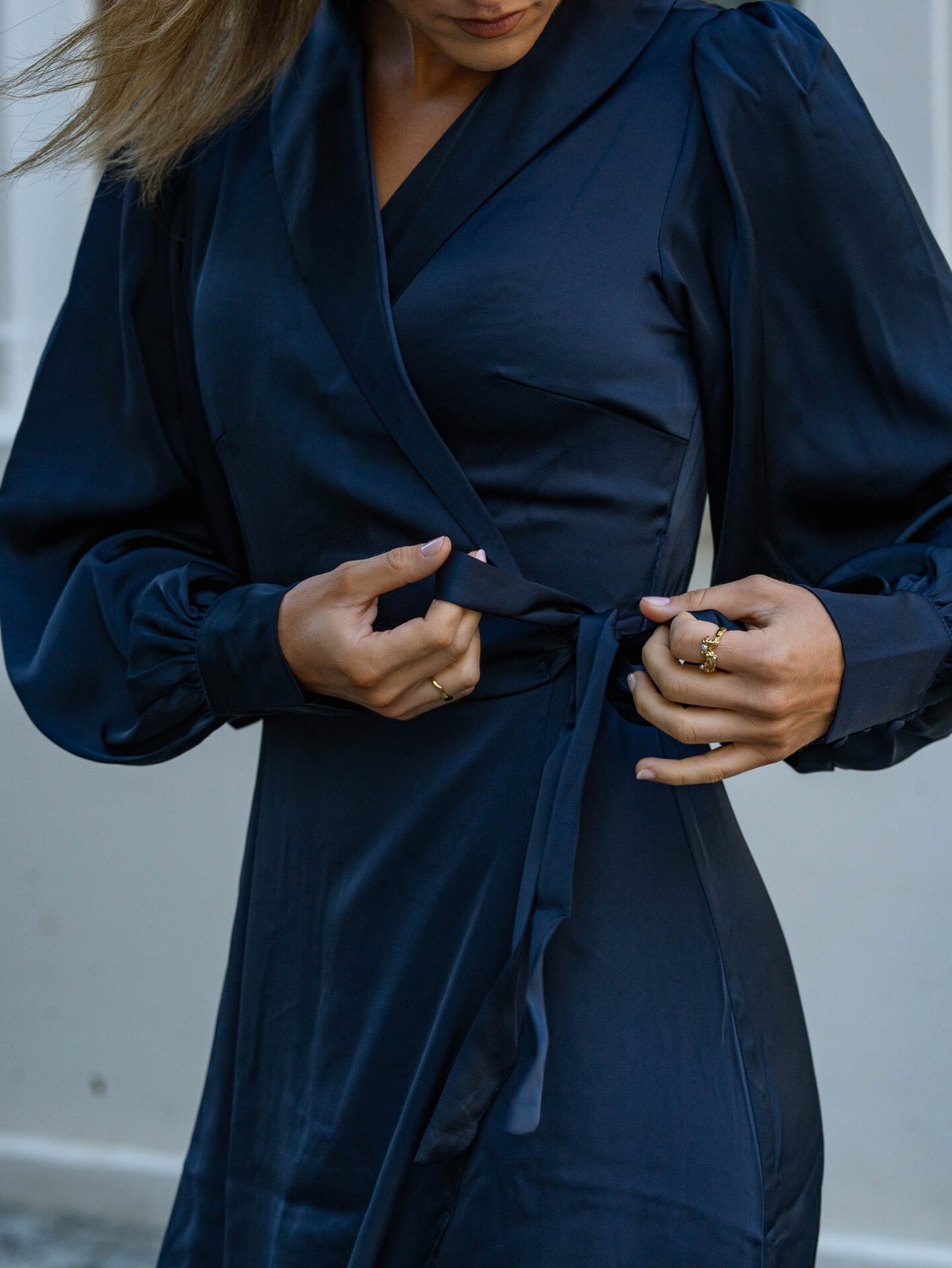 Vila Enna Ravenna Ankle Wrap Dress Navy Blazer