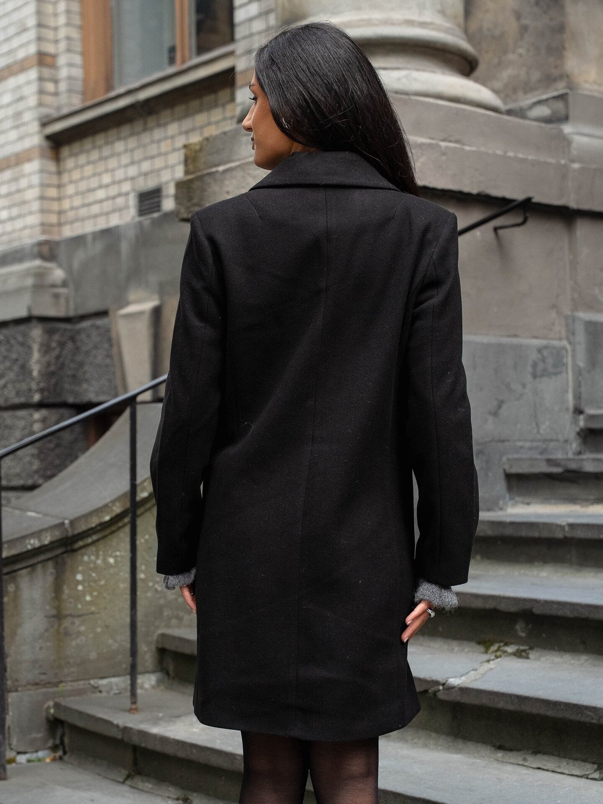 Vila Claudia Button Coat Black Beauty