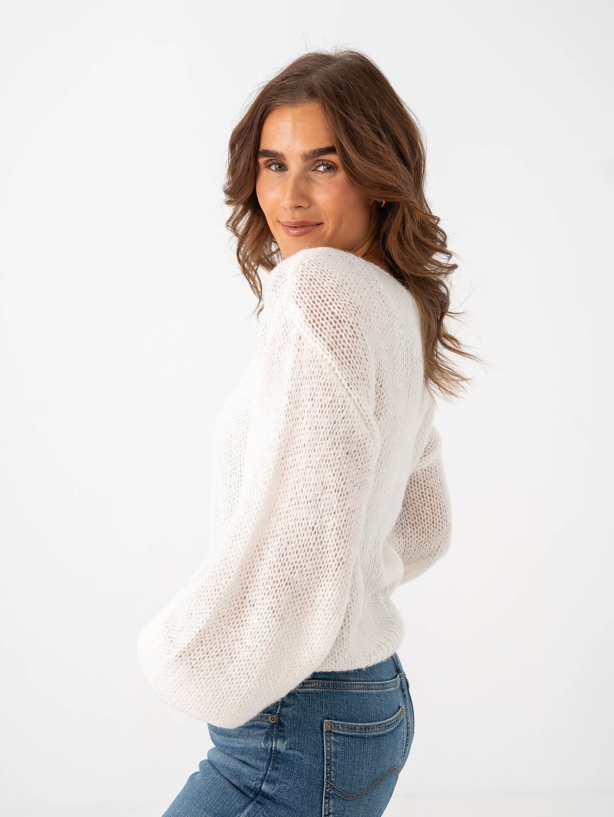 Vila Choca Long Sleeve Knit Pullover Cloud Dancer