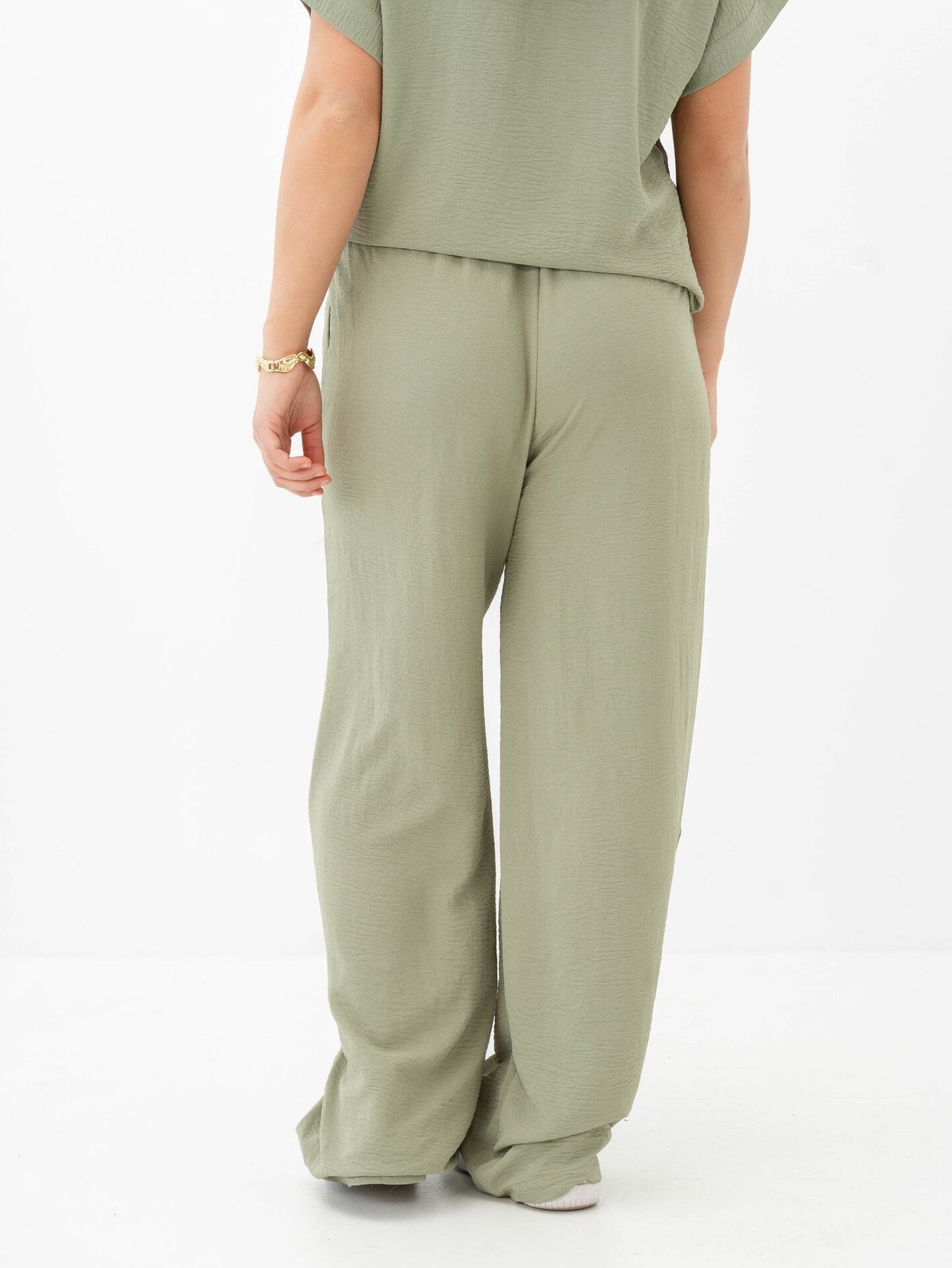 Vila Josa High Waist Wide Pants Oil Green