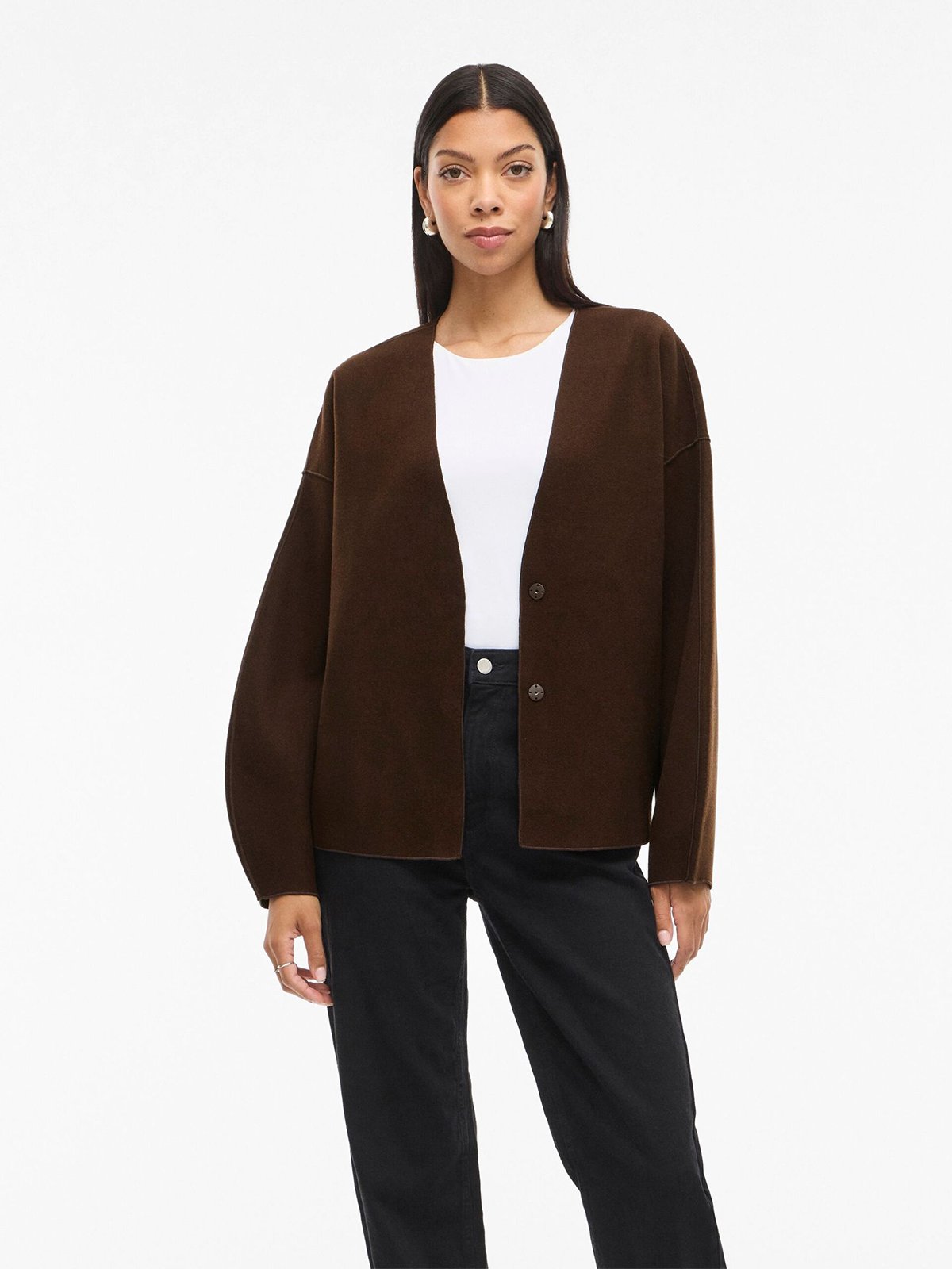 Vila Juice Loose Long Sleeve Jacket Coffee Bean