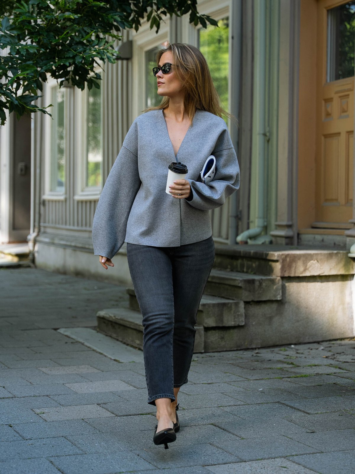 Vila Juice Loose Long Sleeve Jacket Medium Grey Melange