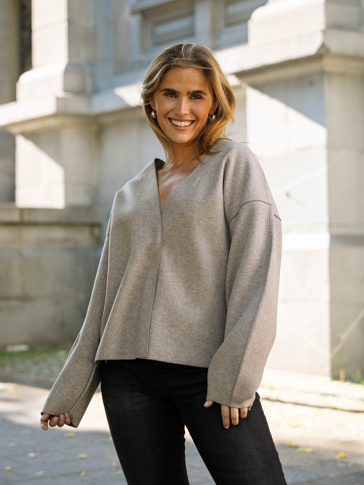 Vila Juice Loose Long Sleeve Jacket Natural Melange