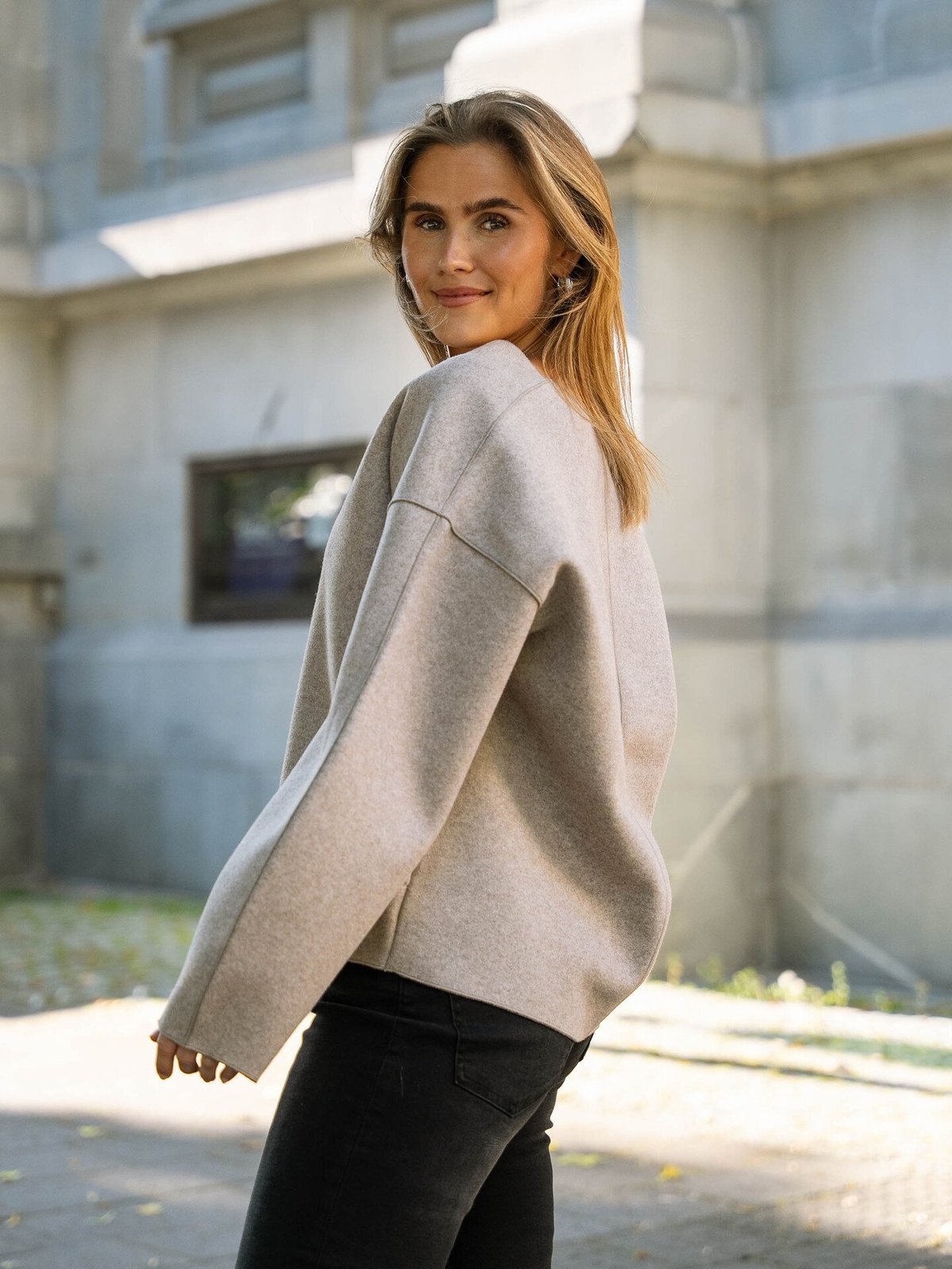 Vila Juice Loose Long Sleeve Jacket Natural Melange