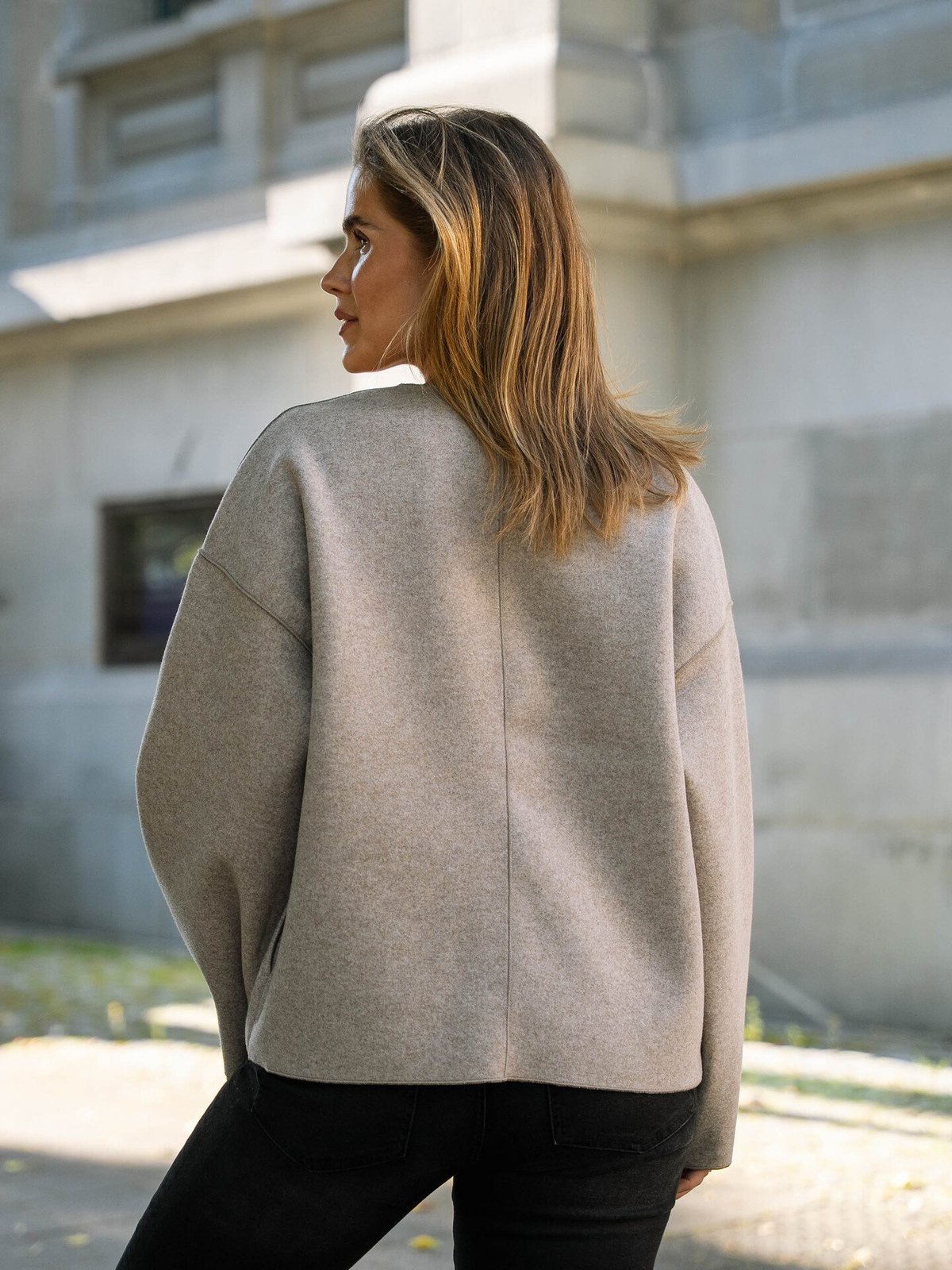 Vila Juice Loose Long Sleeve Jacket Natural Melange