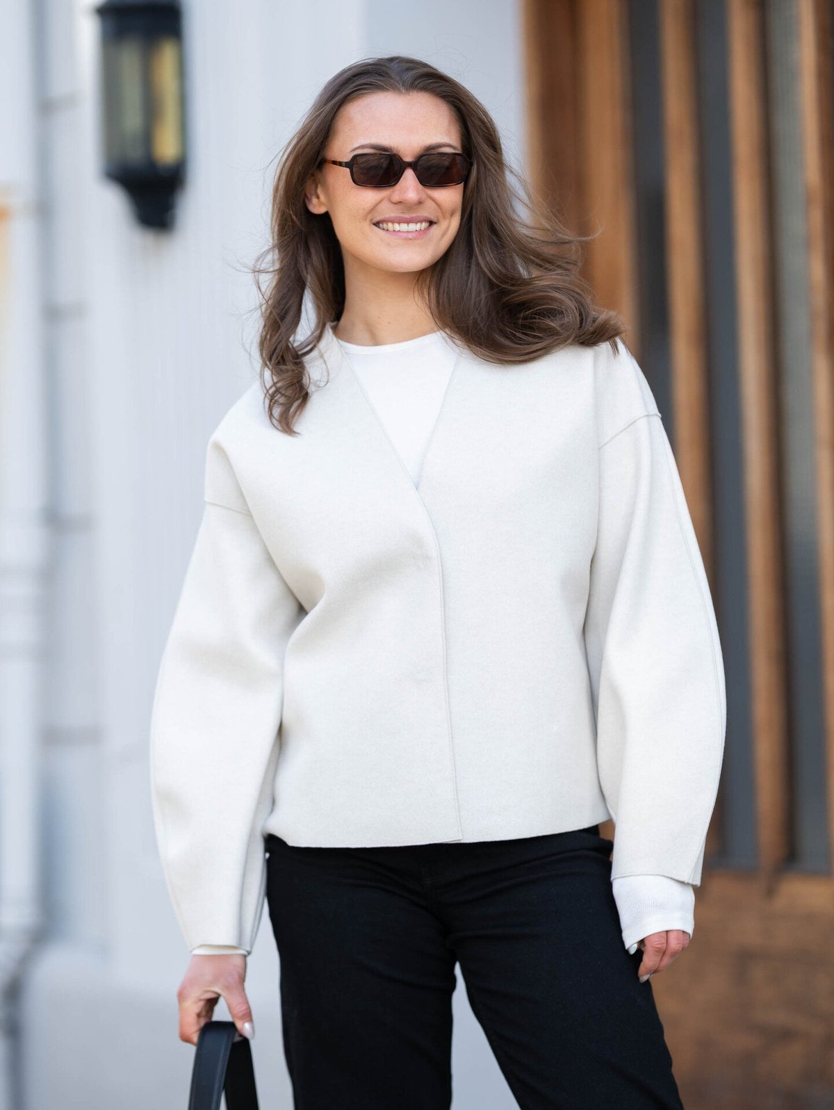 Vila Juice Loose Long Sleeve Jacket Super Light Natural Melan