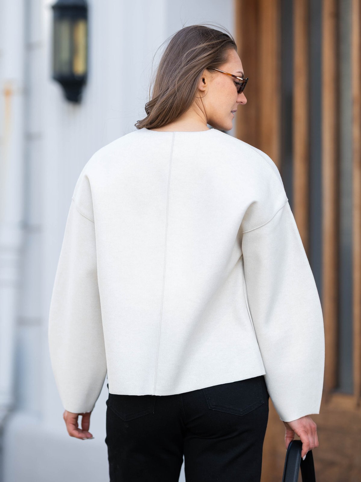 Vila Juice Loose Long Sleeve Jacket Super Light Natural Melan