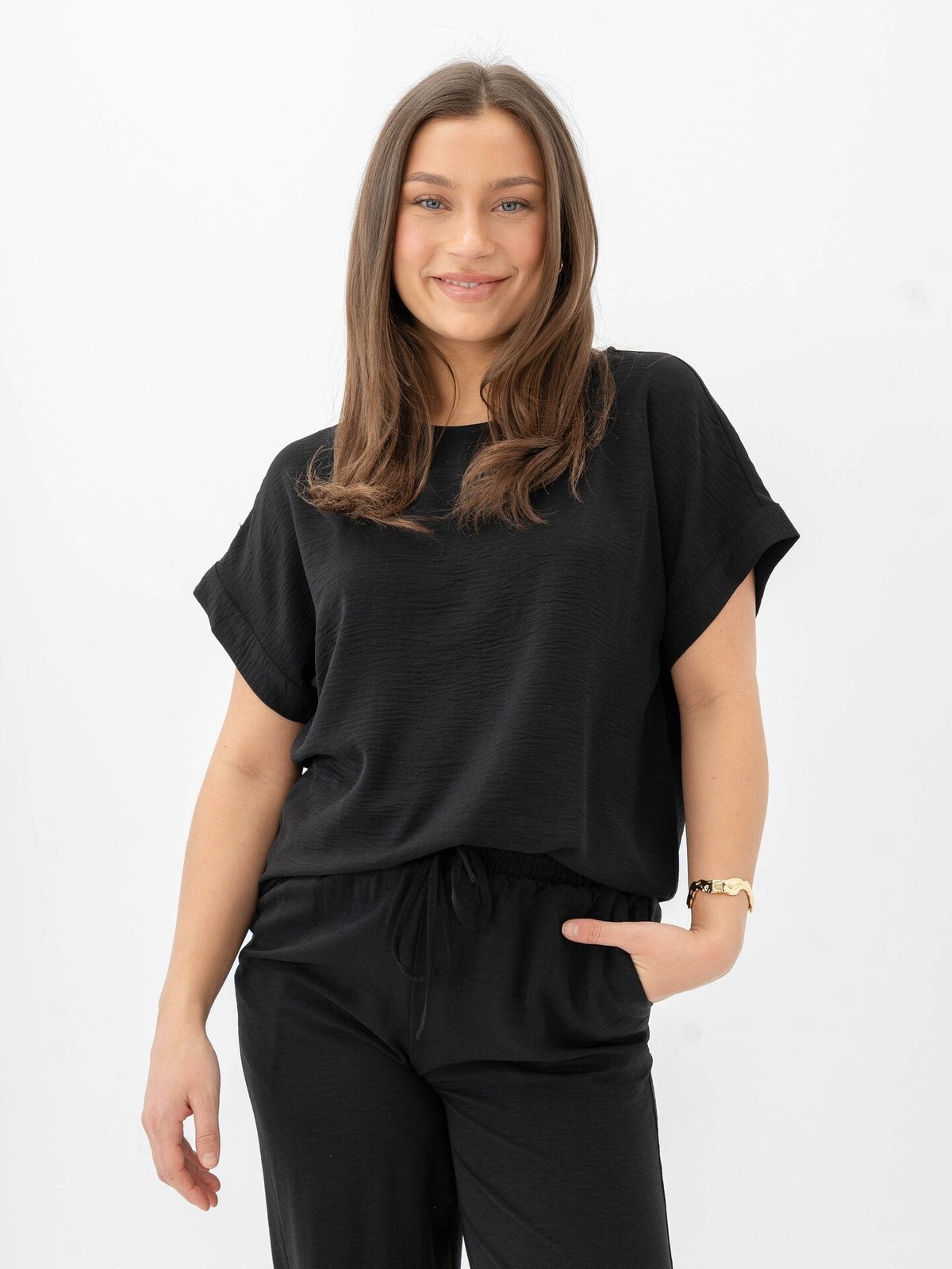 Vila Josa Short Sleeve Top Black Beauty