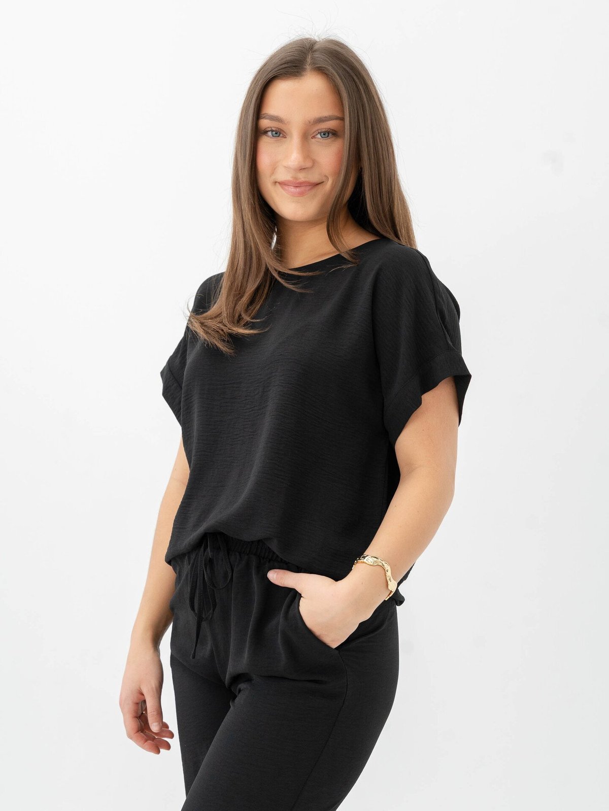 Vila Josa Short Sleeve Top Black Beauty
