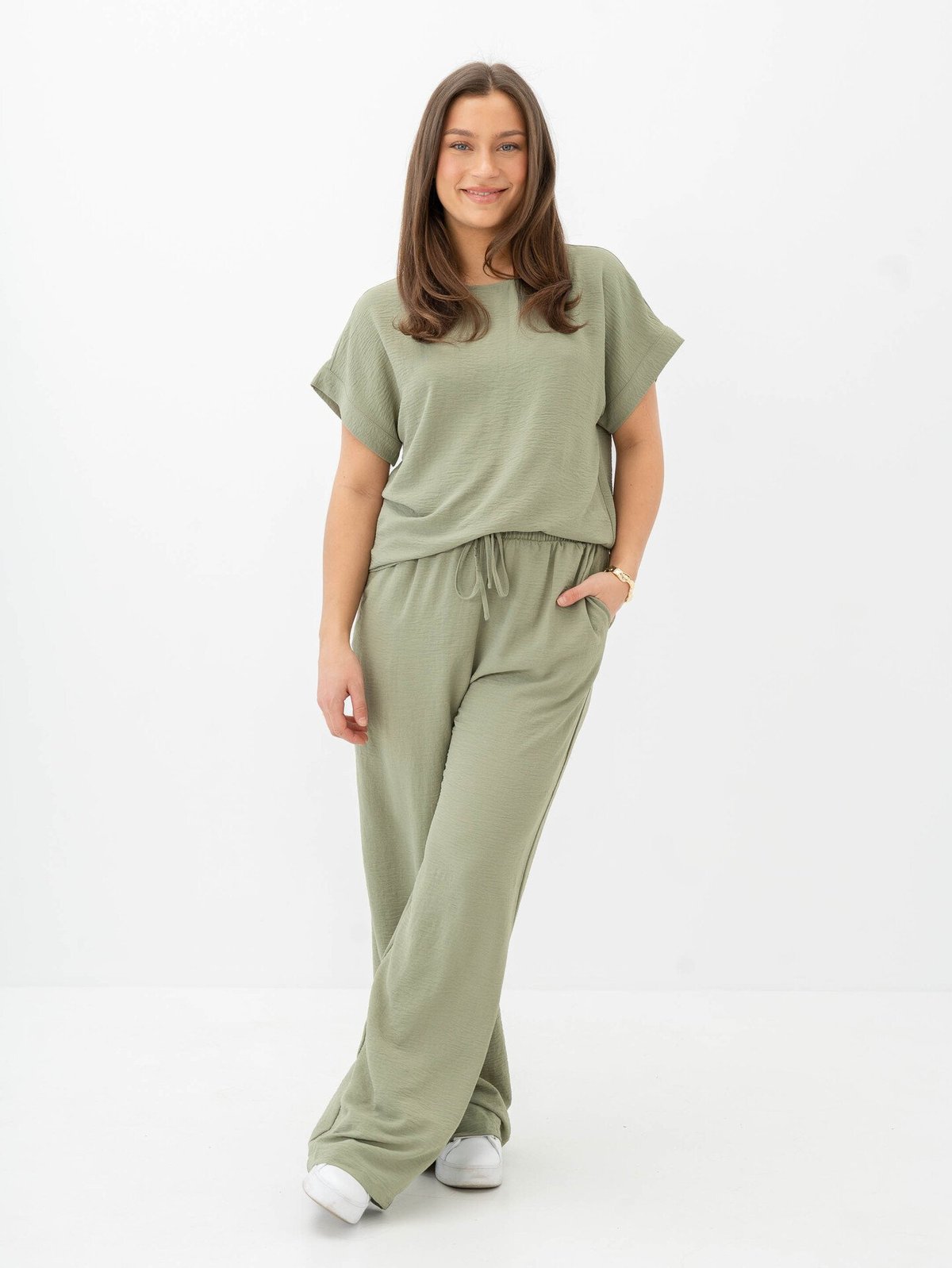 Vila Josa Short Sleeve Top Oil Green