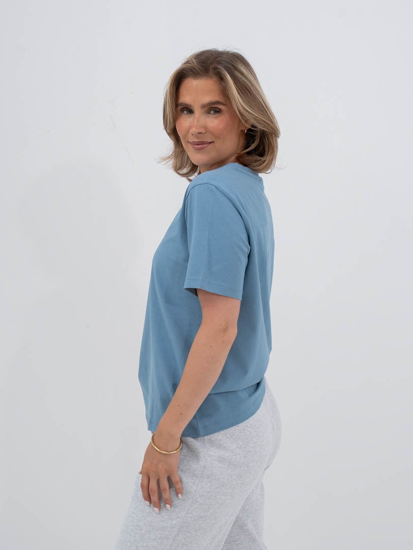 Vila Nora Short Sleeve T-Shirt Blue Shadow