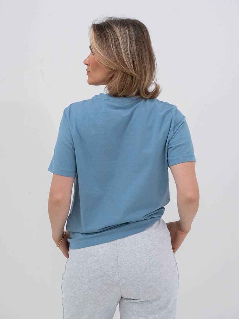Vila Nora Short Sleeve T-Shirt Blue Shadow