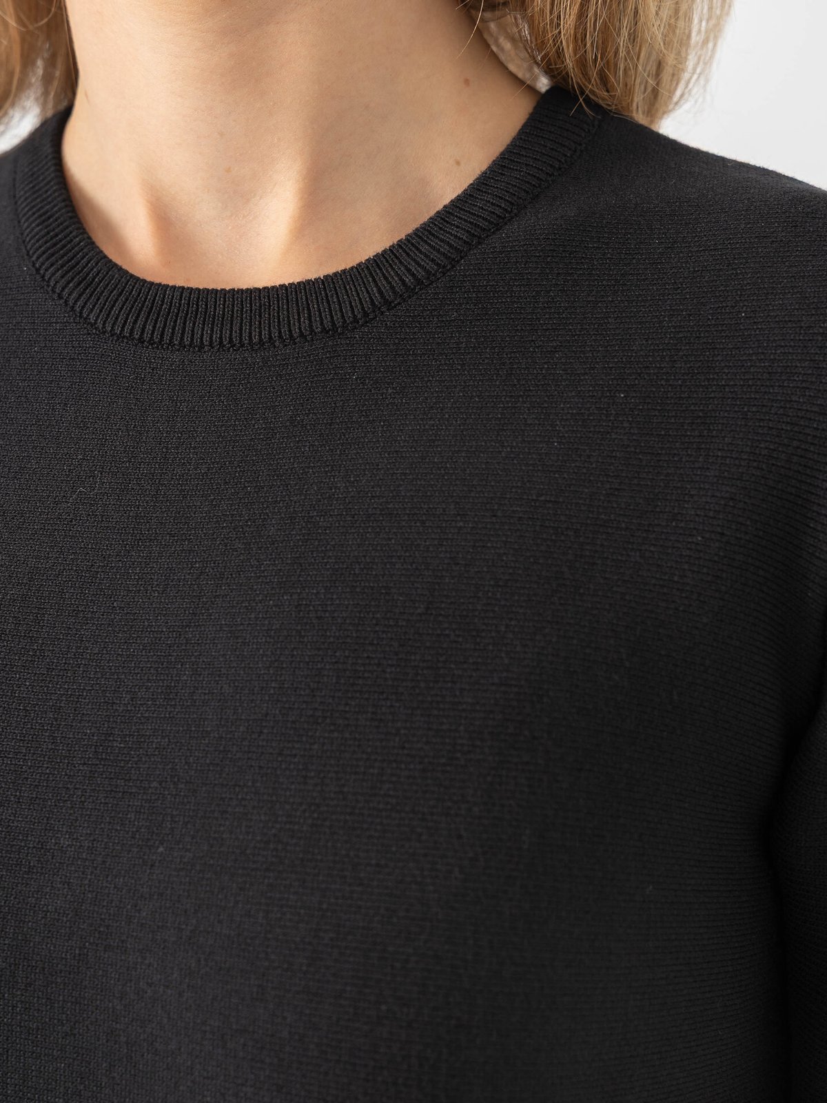 Vila Sway Long Sleeve O-Neck Skater Knit Dress Black Beauty