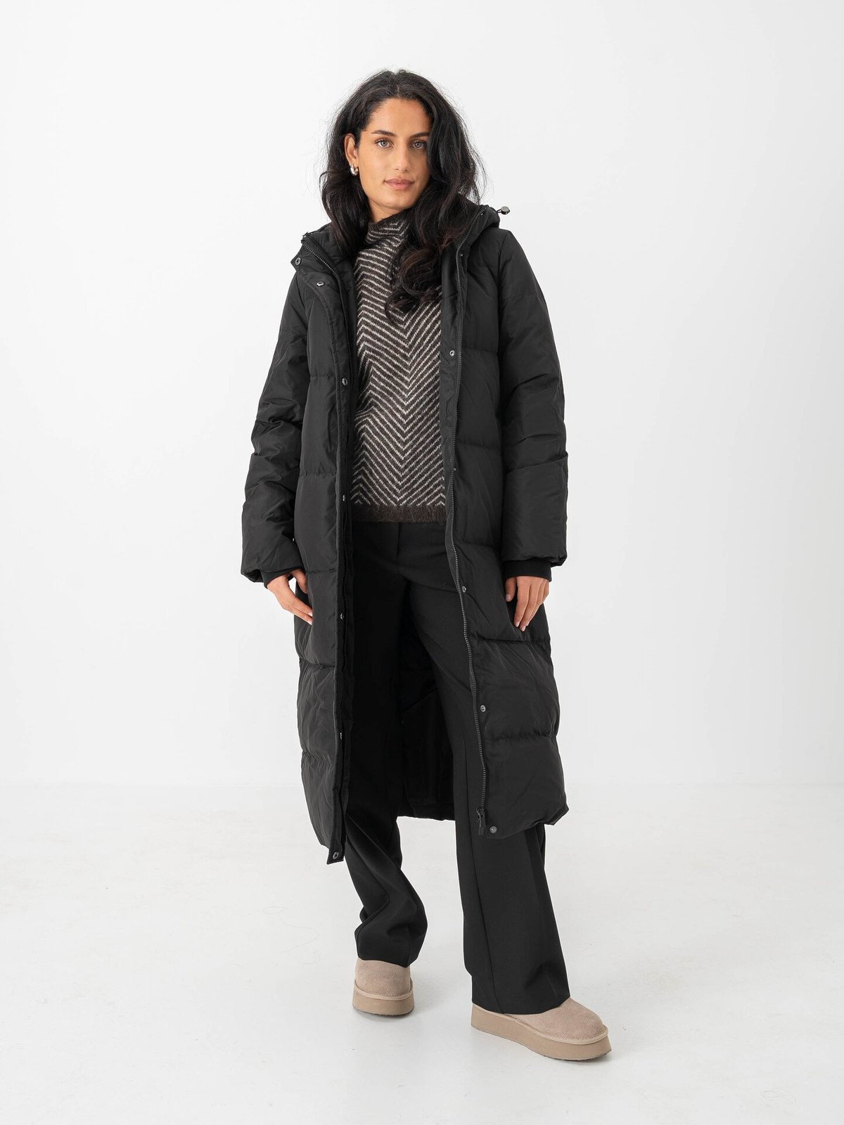Vila Stari Long Down Coat Black Beauty