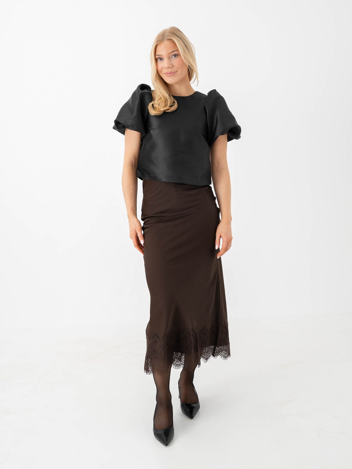 Vila Shina 2/4 O-Neck Top Black