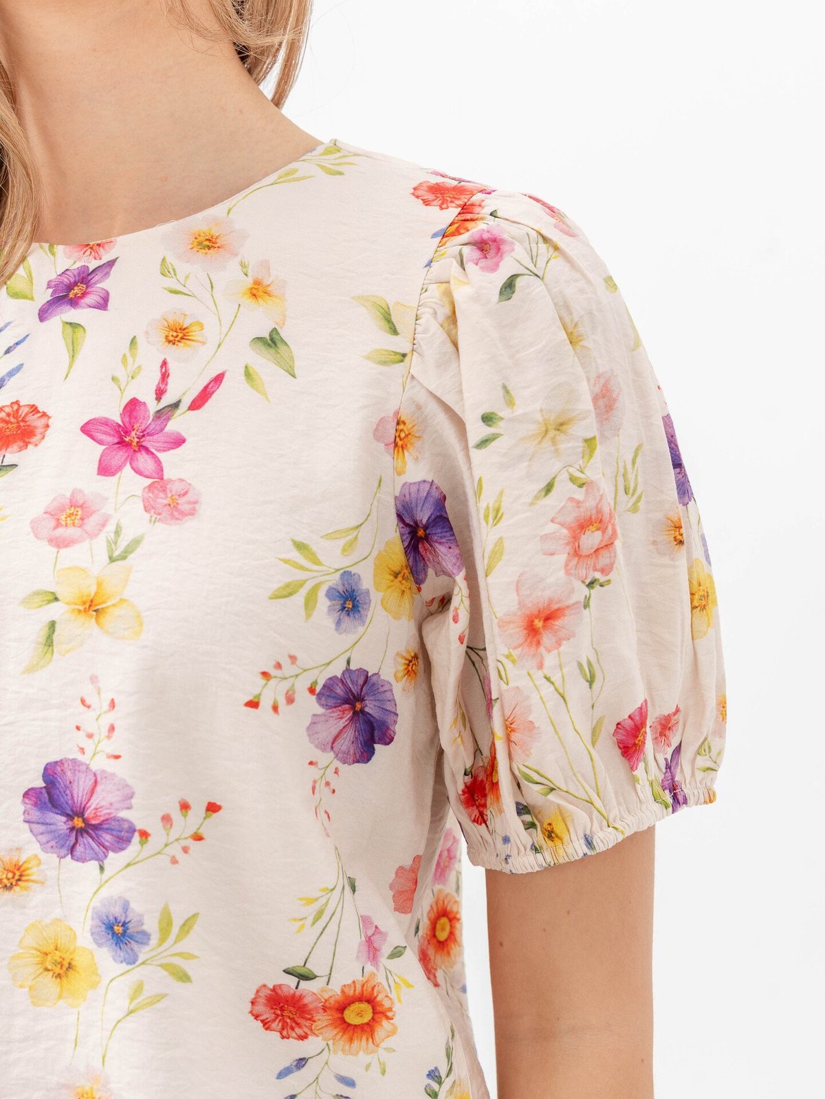 Vila Alinia O-Neck 2/4 Top Snow White