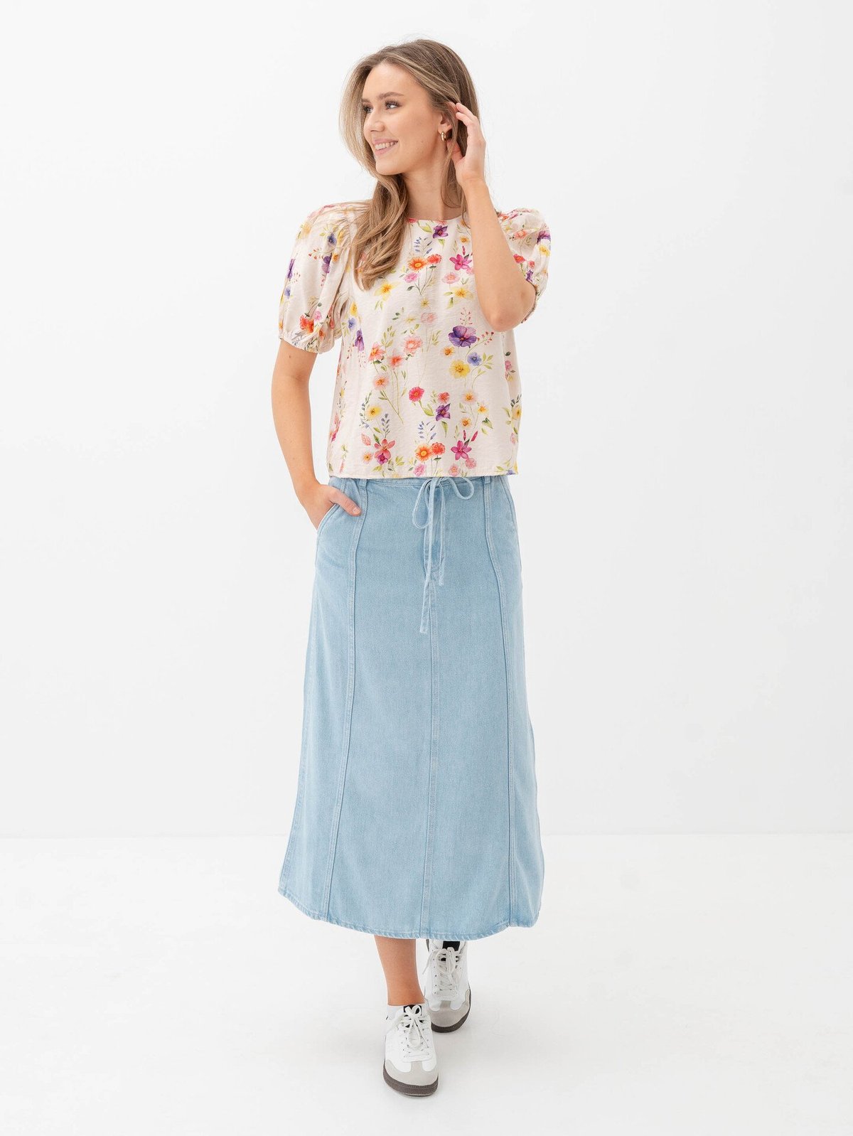 Vila Alinia O-Neck 2/4 Top Snow White