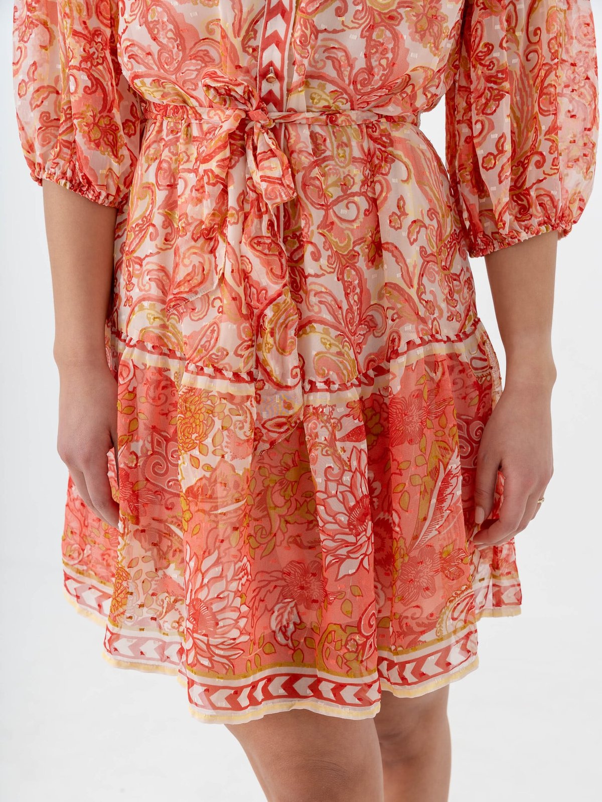 Vila Praya V-Neck Printed Short Dress Birch DUBARRY AURORA PALE BANANA WOOD THRUSH