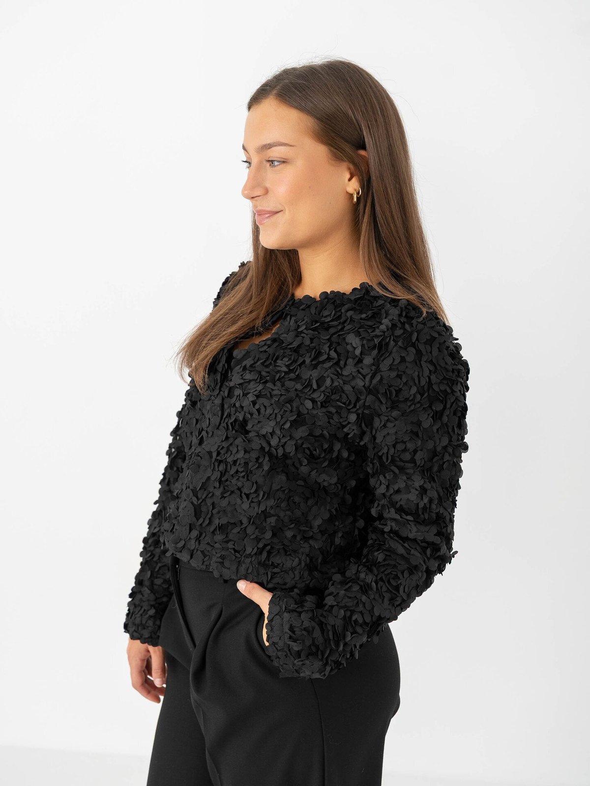 Vila Rosie Long Sleeve Cardigan Black Beauty