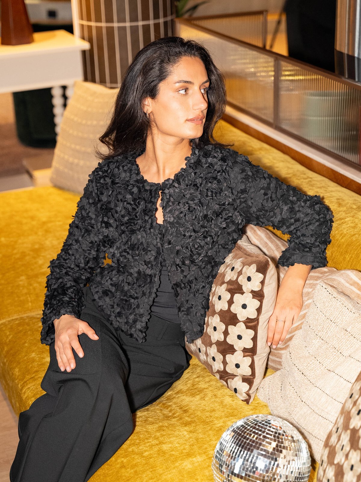 Vila Rosie Long Sleeve Cardigan Black Beauty